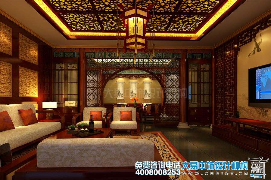 北京通州書(shū)畫(huà)會(huì)館設(shè)計(jì)效果圖及中式裝修效果圖