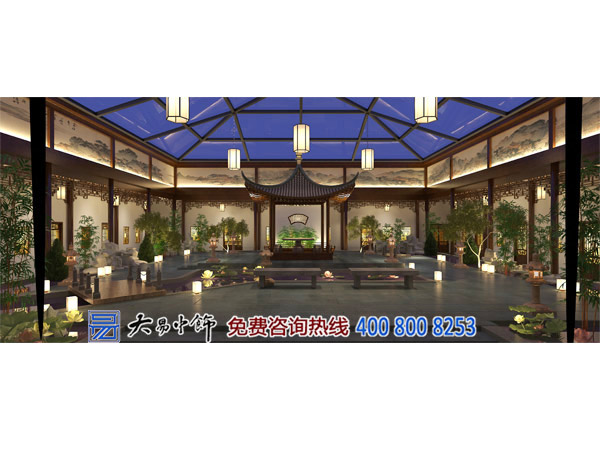 中式四合院茶室裝修設計 覓清幽之境享茶墨之韻