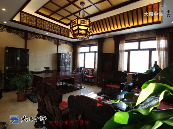 北京順義工業園區藥業集團中式辦公空間裝修設計元素